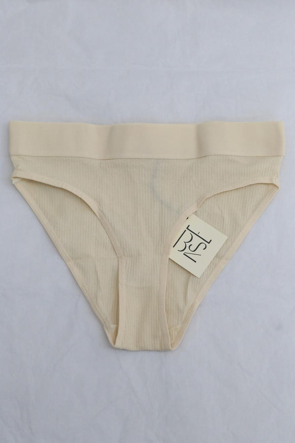 BASERANGE Stretch Flared Briefs UNEL Collection Ribbed Cotton Portugal BAS-UNEL-MIBAI Off-white